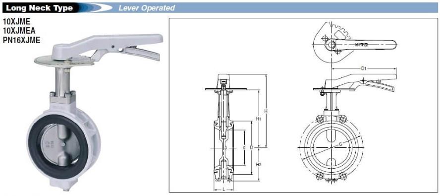 VAN BƯỚM KITZ BẰNG NHÔM NỐI BÍCH KẸP TAY GẠT 10XJMEA 10XJMEA  PN16XJME